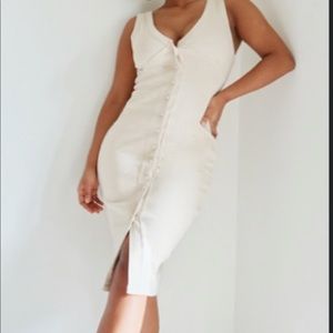 Button up sleeveless sweater dress